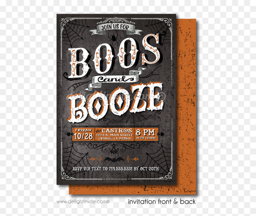 Clip Art Boos And Booze Halloween - Boos And Booze Invitations, HD Png Download - cocktail party png