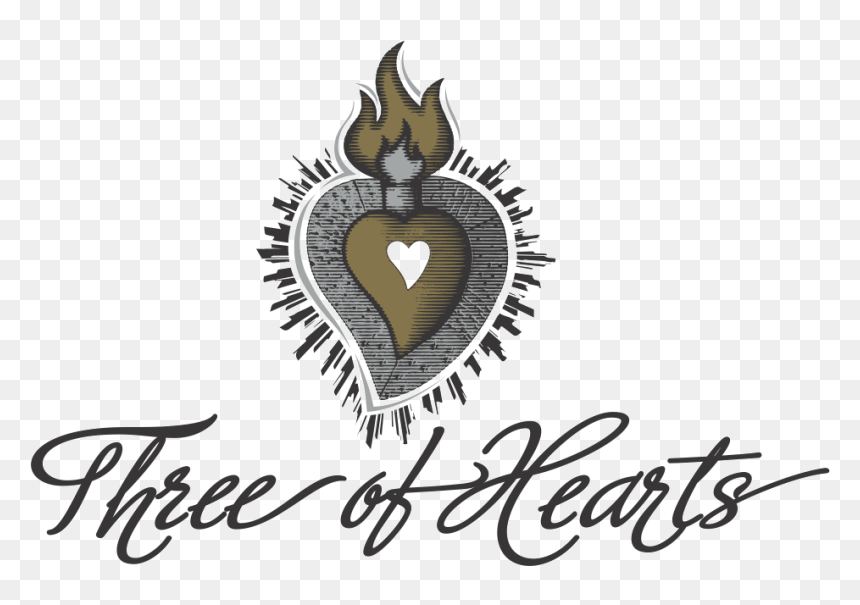 Three Of Hearts Rosé - Calligraphy, HD Png Download - heart cluster png