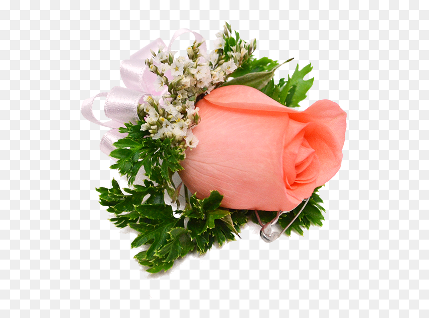 Boutonniere Rose Coralpink - Bouquet, HD Png Download - corsage png