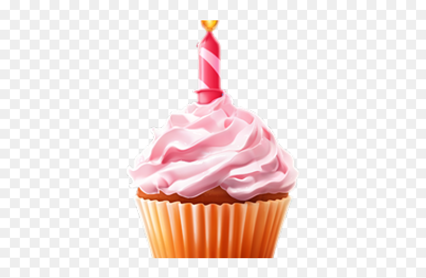 Candle Clipart Birthday Cupcake, HD Png Download - cupcake with candle png