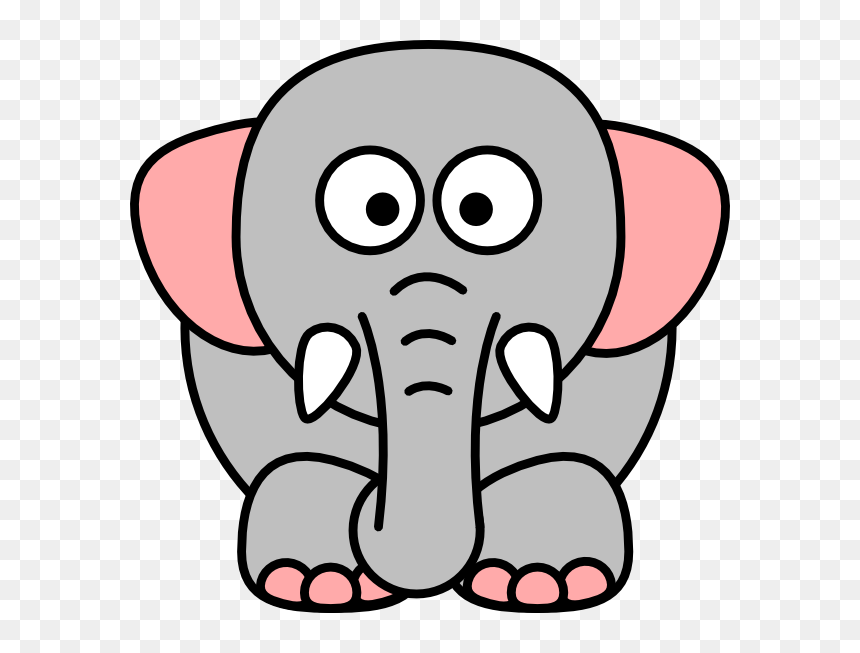 Cartoon Black And White Elephant, HD Png Download - cartoon elephant png