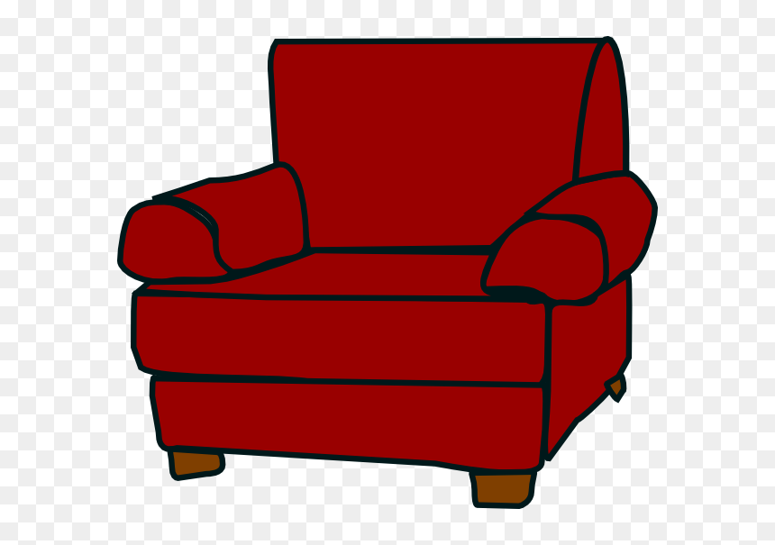 Crimson Red Armchair Clip - Armchair Clipart, HD Png Download - lounge chair png