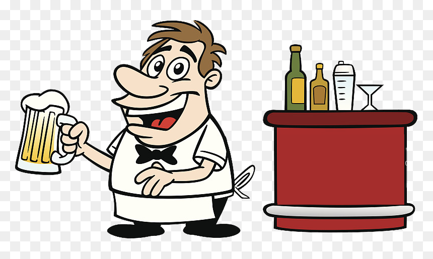 Transparent Counters Clipart - Cartoon Bartender, HD Png Download - bar counter png