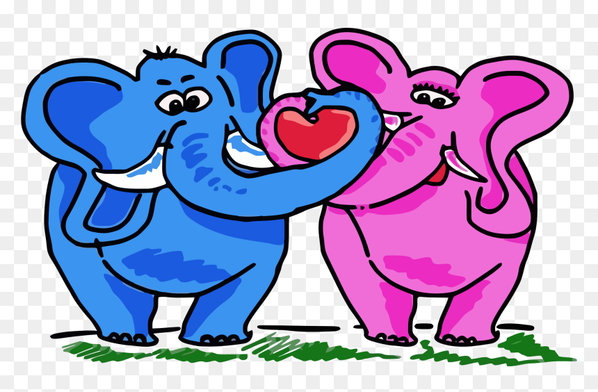 Pink,cartoon,interaction - Funny Valentines Day Riddles, HD Png Download - cartoon elephant png