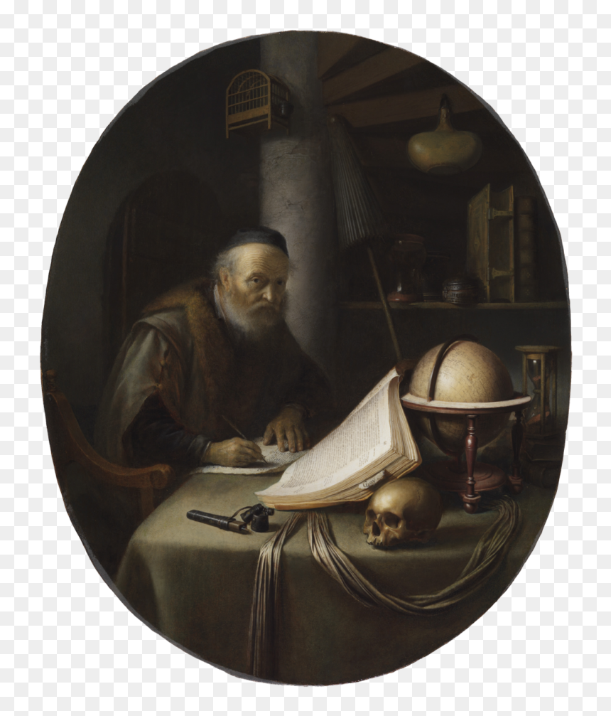 Gerrit Dou Man Interrupted At His Writing, HD Png Download - painted x png