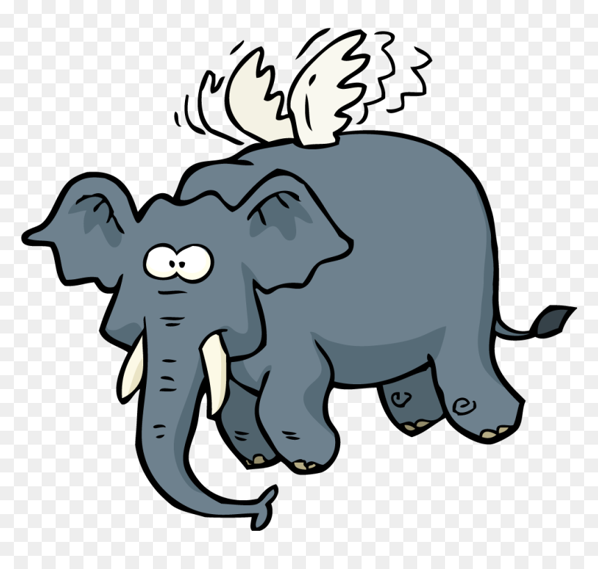 An Elephan With Wings - Гиф Слона Без Фона, HD Png Download - cartoon elephant png