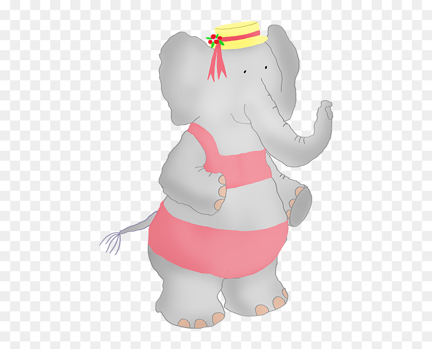 Summer Elephant Clip Art - Cartoon, HD Png Download - cartoon elephant png