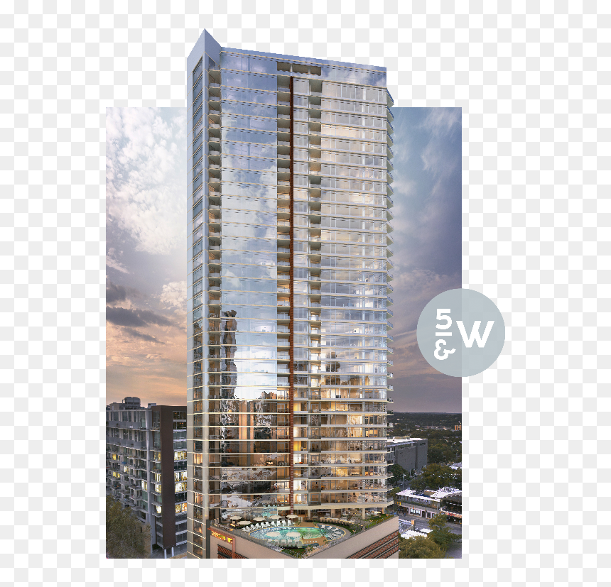 5th & West New Tower In Downtown Austin, Texas - Fifth And West Austin Texas, HD Png Download - austin skyline silhouette png