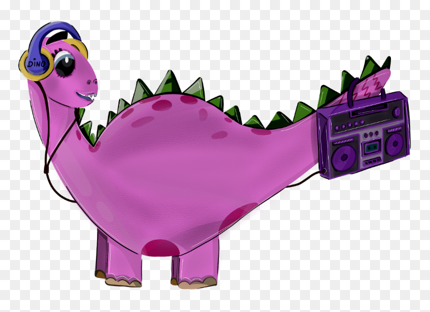 Dinodancer Music Dance Magnetophone Illustration Kids - Cartoon, HD Png Download - baby dinosaur png