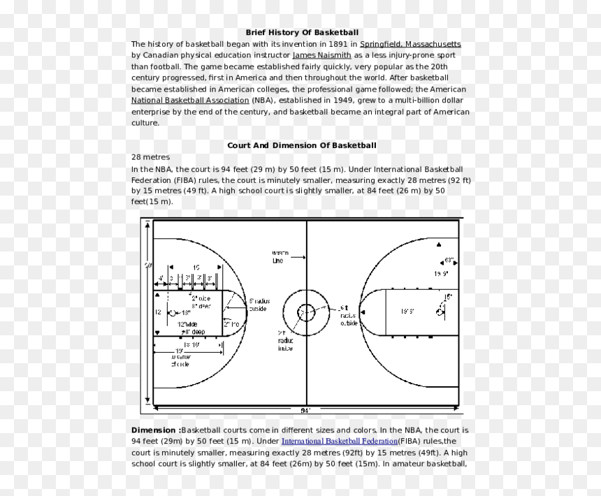 Diagram, HD Png Download - basketball court floor png