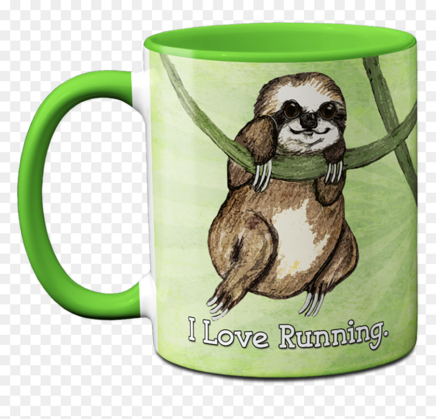 Sloth Loves Running Napping Mug, HD Png Download - sloth face png