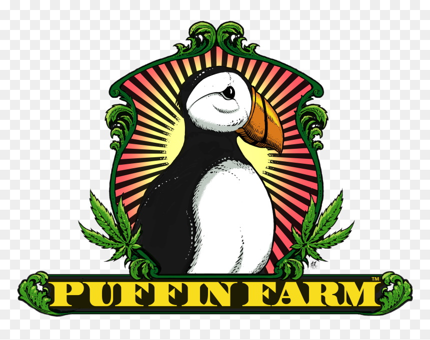 Cartoon Weed Leaf Png -puffin Farms Tested With Confidence - Puffin Farms Vape Cartridge, Transparent Png - puffin png