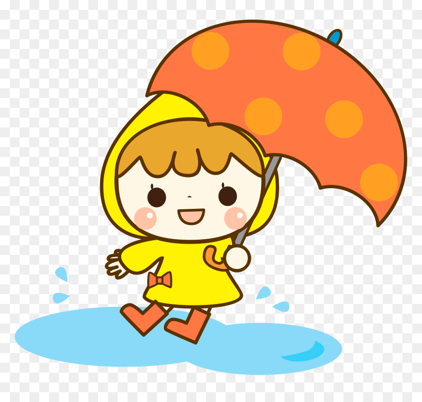 Transparent Ladybug Clip Art - Girl With Umbrella Clipart, HD Png Download - yellow umbrella png