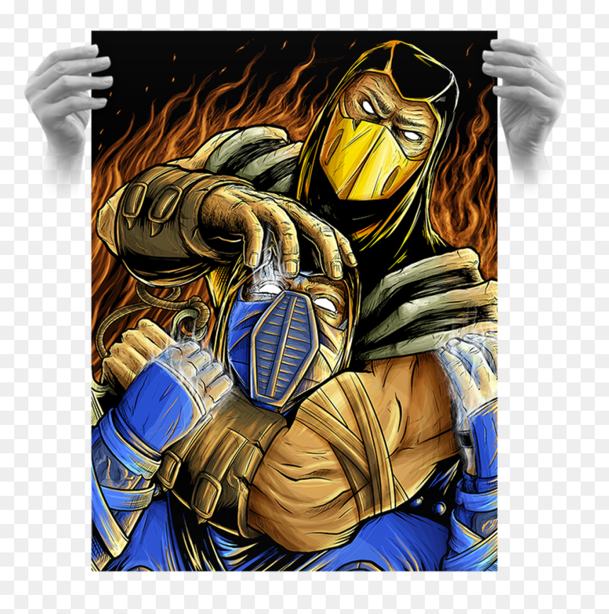 Mortal Kombat Ap Screen Print - Screenprinting On Black Paper, HD Png Download - mortal kombat vs png