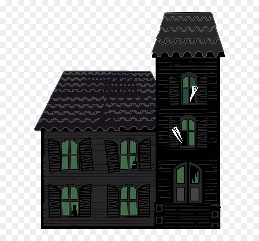 Graphic, Haunted House, House, Halloween, Victorian - Clip Art, HD Png Download - halloween house png