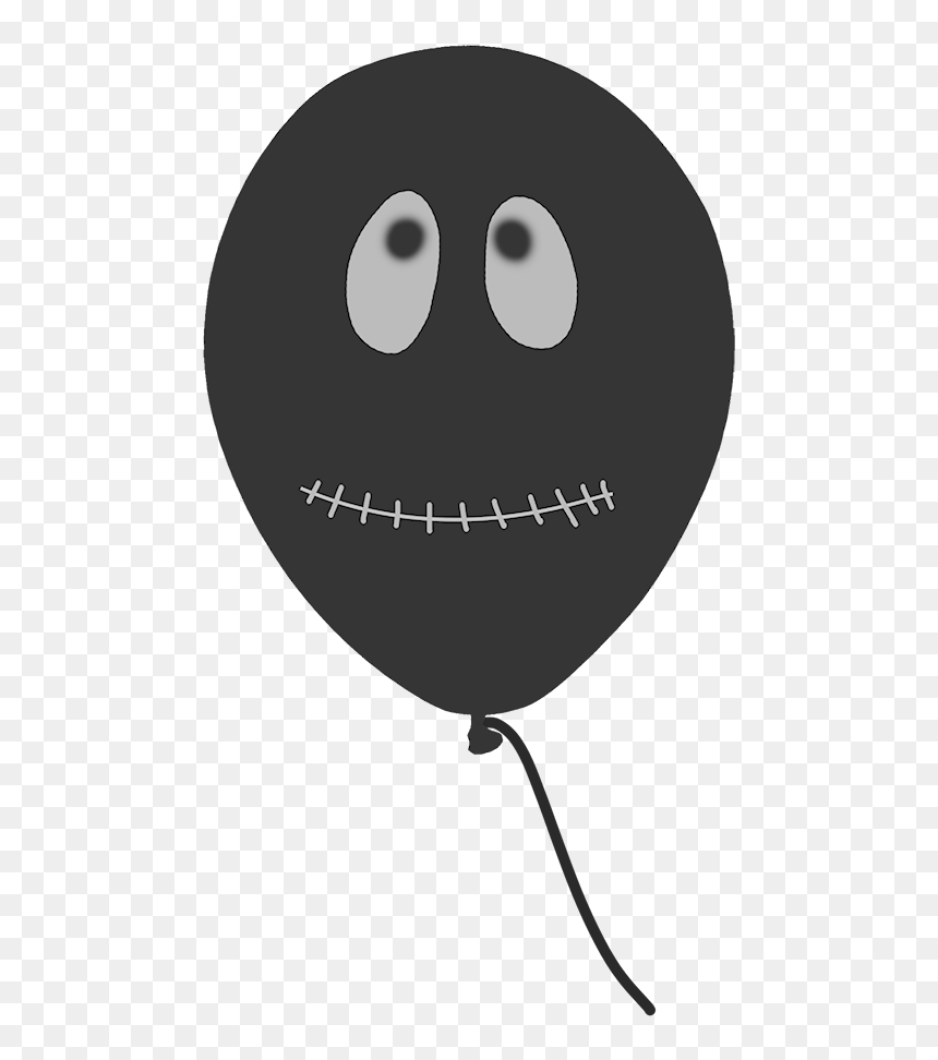 Black Halloween Balloon - Smiley, HD Png Download - cartoon balloon png