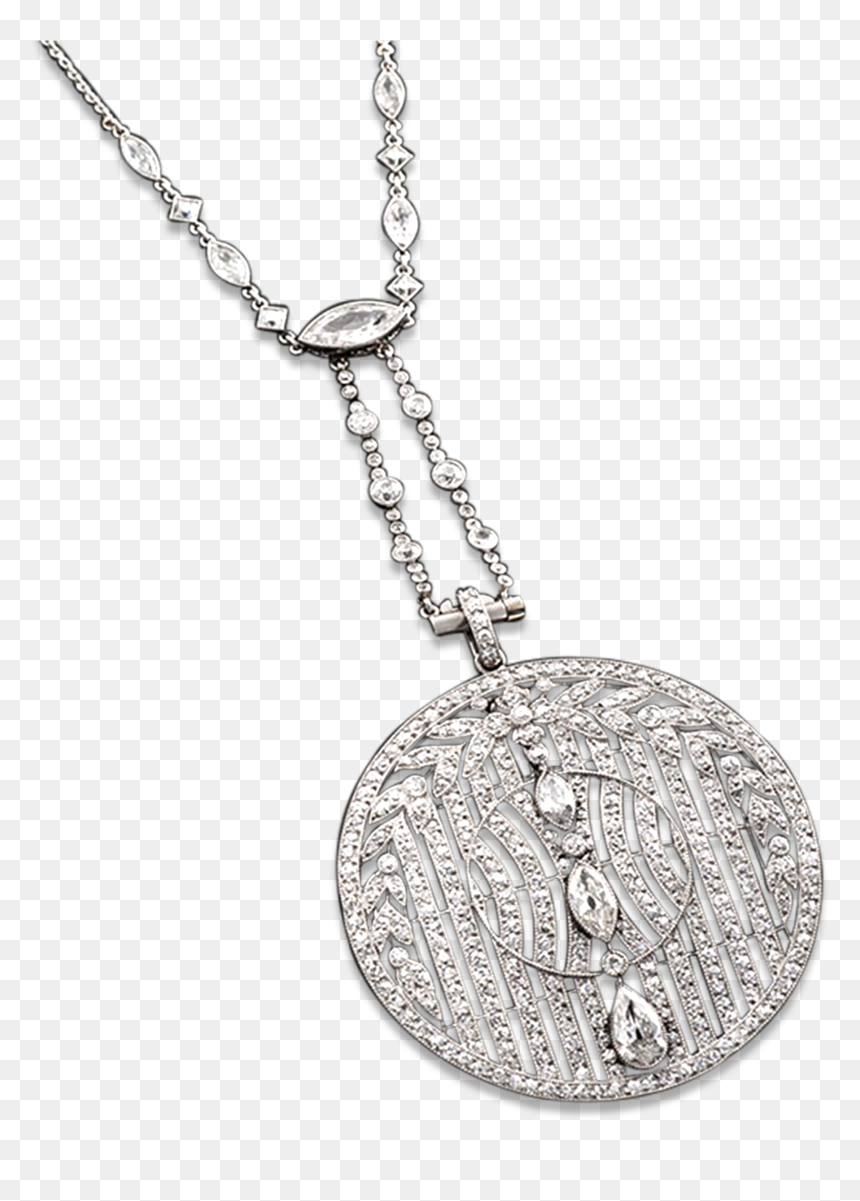 Art Deco Diamond Necklace - Locket, HD Png Download - roaring 20s png