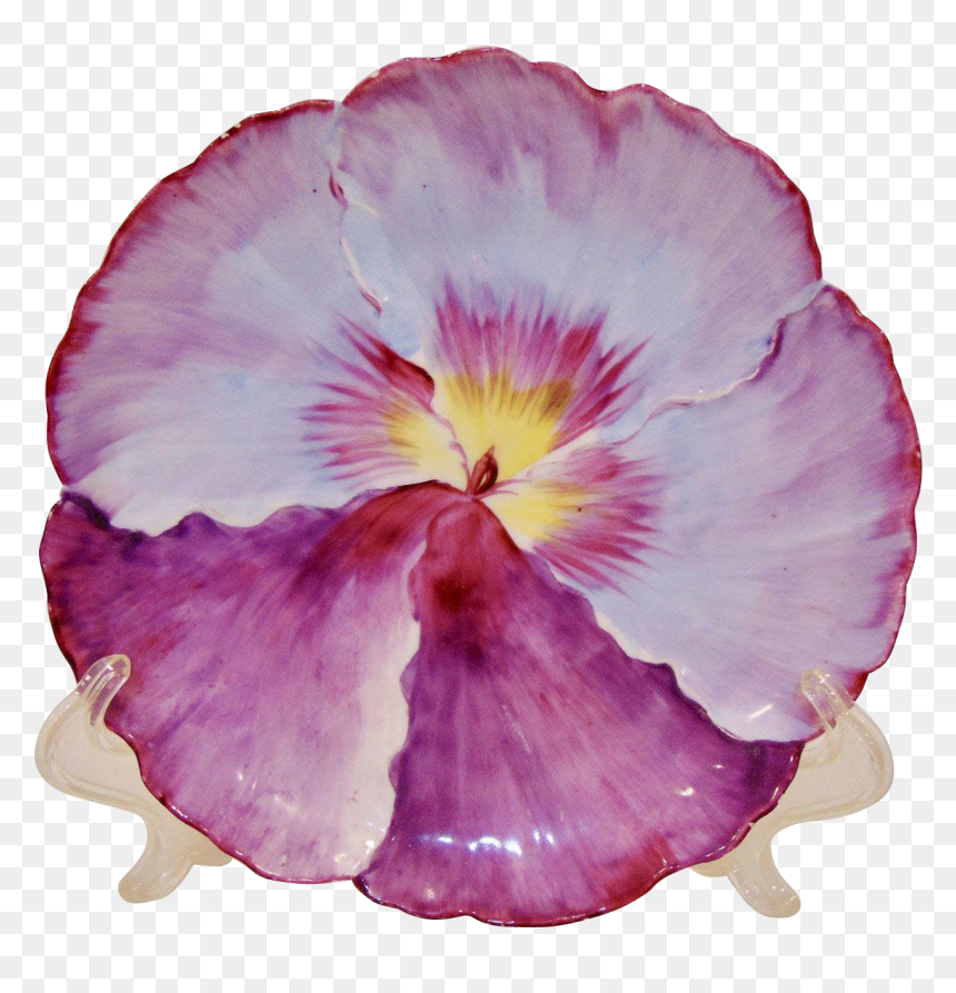 Outstanding Antique Bavarian Hand Painted Porcelain - Pansy, HD Png Download - geranium png
