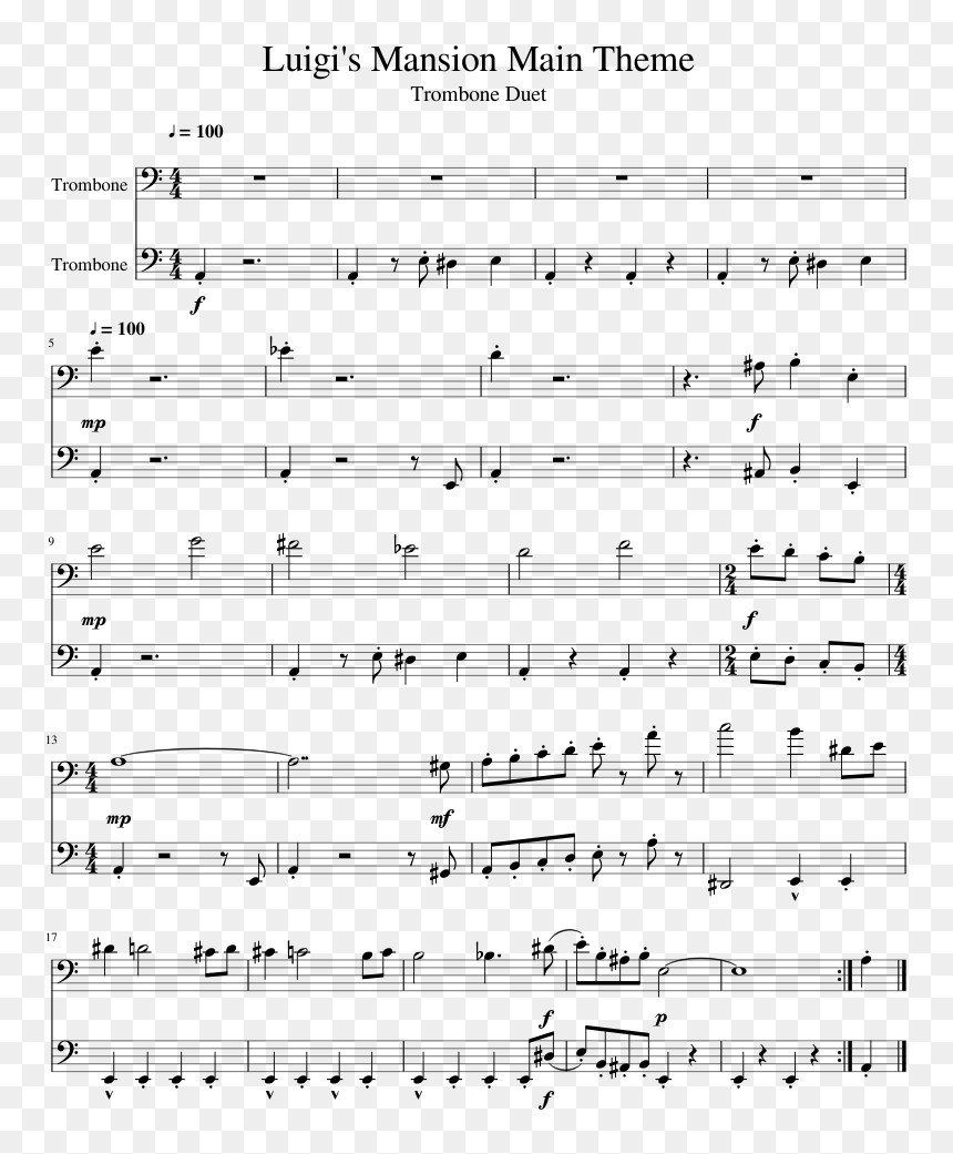 Luigi's Mansion Theme Trombone, HD Png Download - weegee luigi png