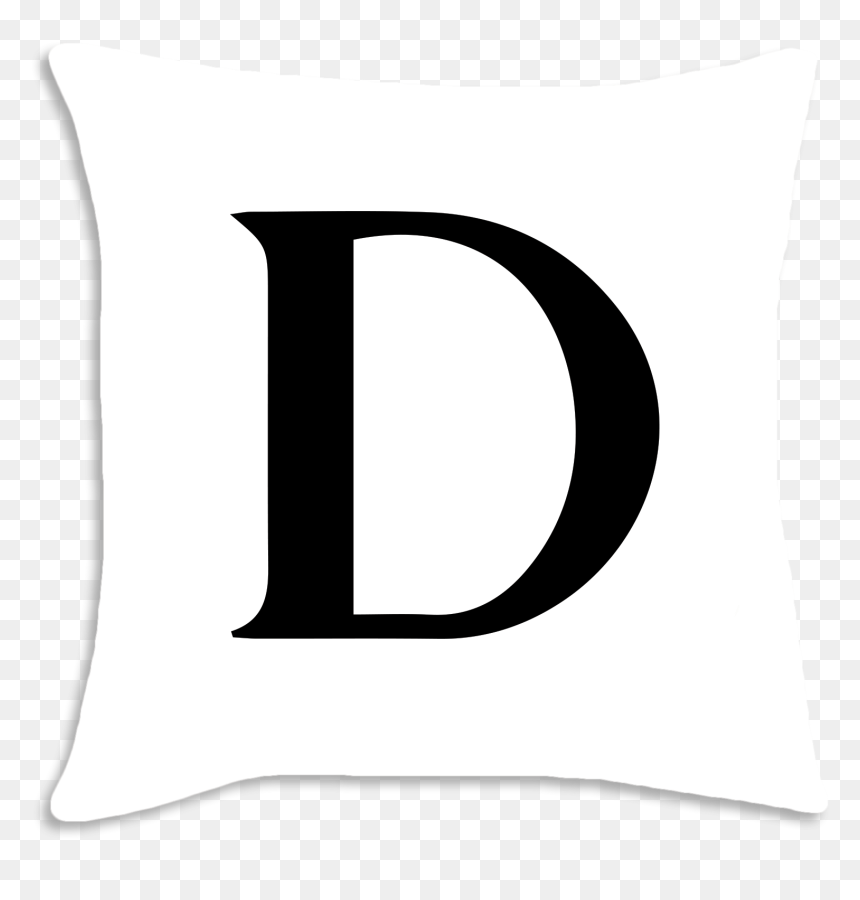 Letter D Serif Font Throw Cushion The Ⓒ, HD Png Download - throw pillow png