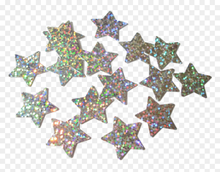 Transparent Star Glow Png - Stars Holographic Confetti Png, Png Download - glowing stars png