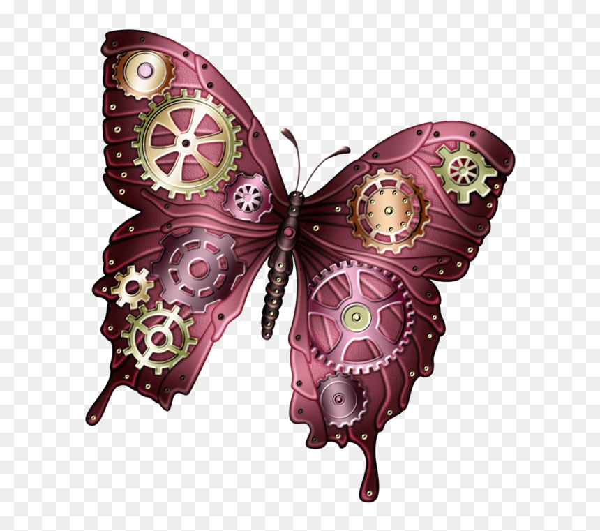 Butterfly Steampunk Clip Art - Steampunk Art Png, Transparent Png - steampunk butterfly png