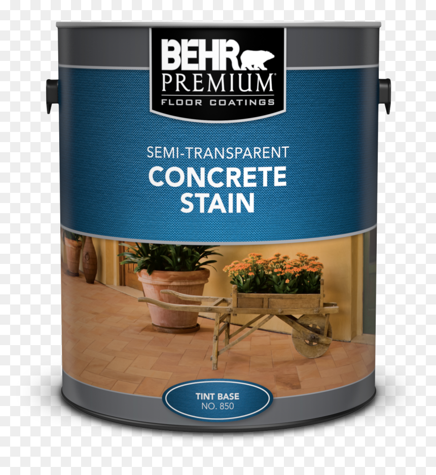 Can Of Semi-transparent Concrete Stain - Behr Patio Paint, HD Png Download - water stain png