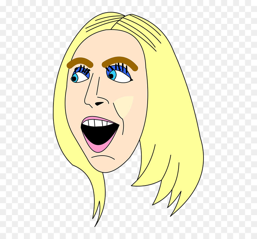 Girl, Surprise, Cartoon, Drawing, Woman, Female, Young - คน ประหลาด ใจ การ์ตูน, HD Png Download - surprise face png