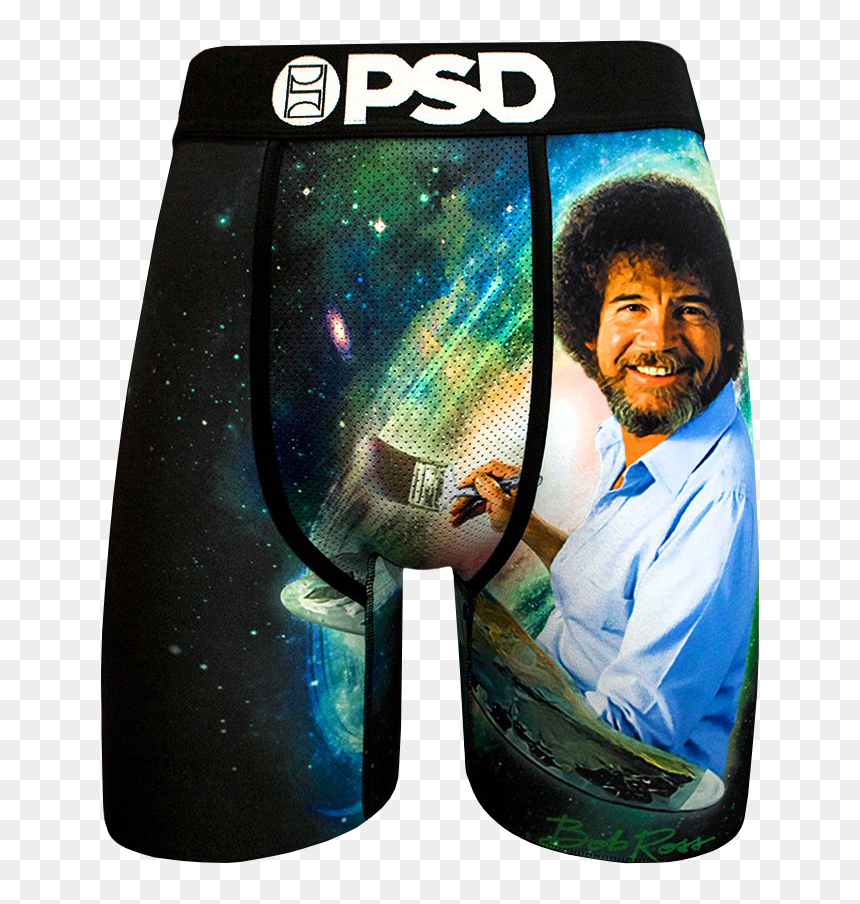Bob"s Galaxy Boxer Brief - Psd Bob Ross, HD Png Download - bob ross face png