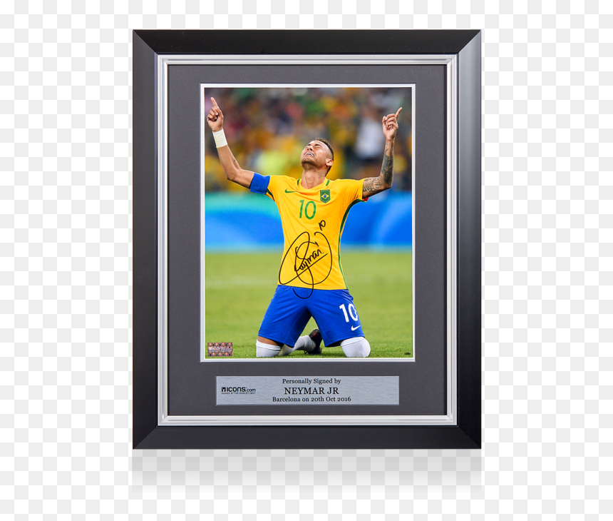 Neymar Jr Signed Shirt, HD Png Download - olympic gold medal png