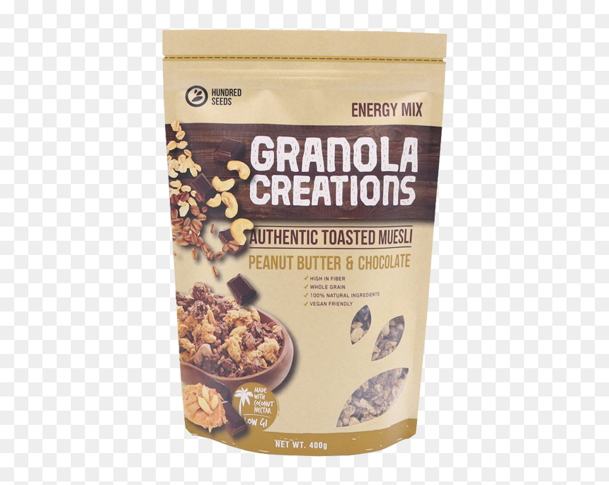 Hundred Seed Choco Peanut Butter 60 Gr, HD Png Download - granola png