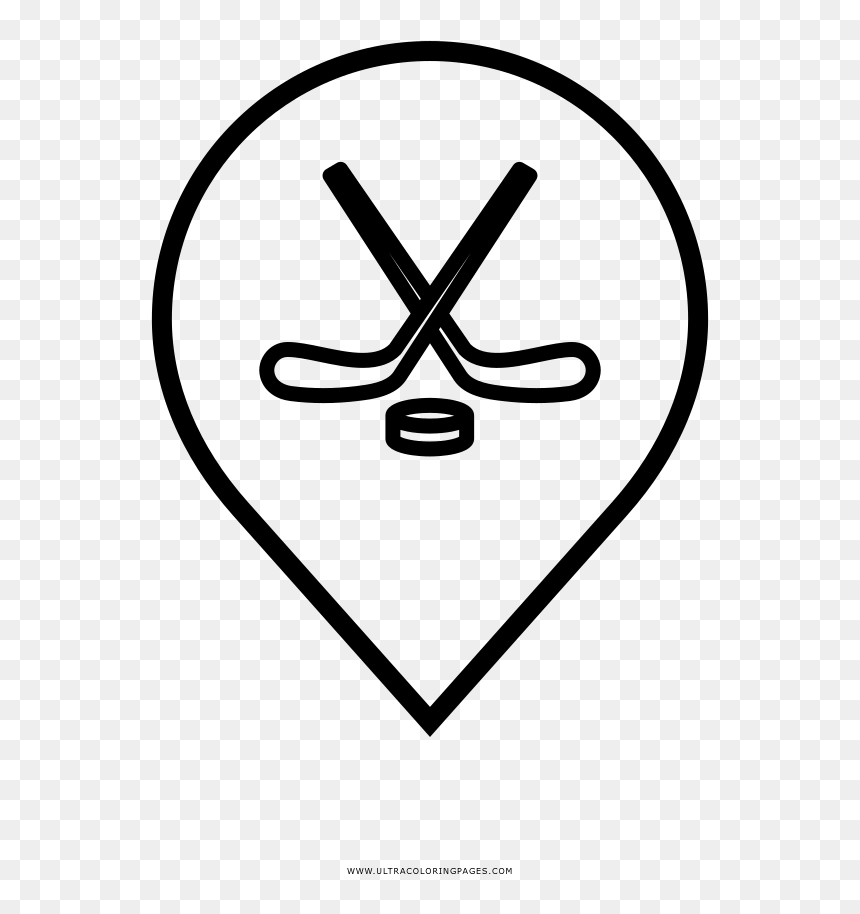 Ice Hockey Rink Coloring Page - Line Art, HD Png Download - hockey rink png