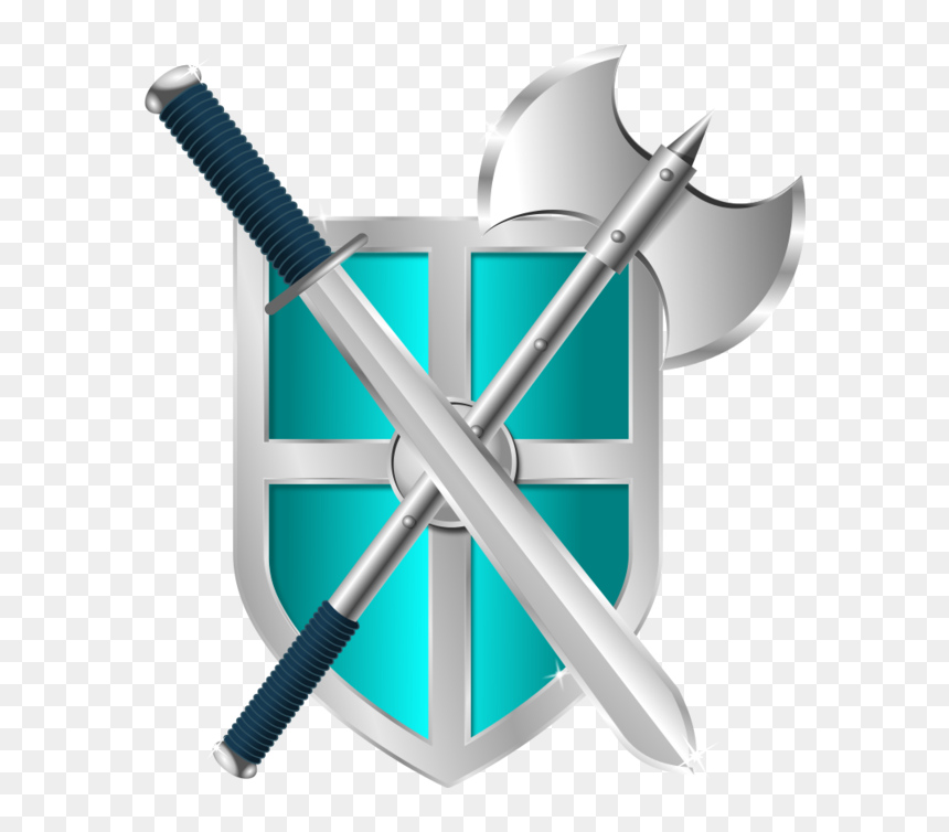 Sword Battleaxe Shield - Sword Battle Axe Shield Clipart, HD Png Download - shield sword png