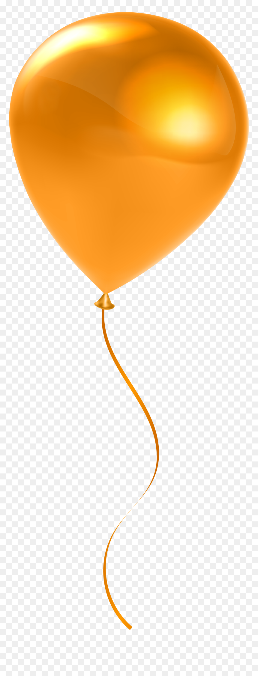 Single Orange Balloon Transparent Clip Artu200b Gallery, HD Png Download - golden balloons png