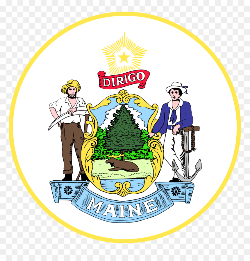 Seal Of Maine, HD Png Download - maine outline png