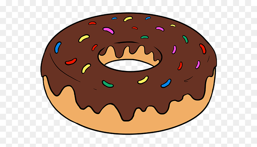 Clip Art How To Draw A - Donut Drawing, HD Png Download - donut emoji png