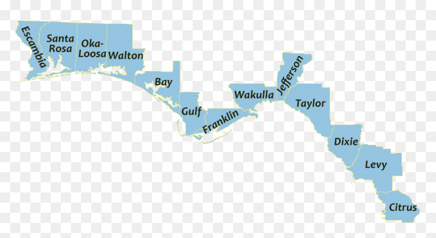 A Map Showing The Coastal Counties In The Northwest - Florida Panhandle Counties, HD Png Download - house graphic png