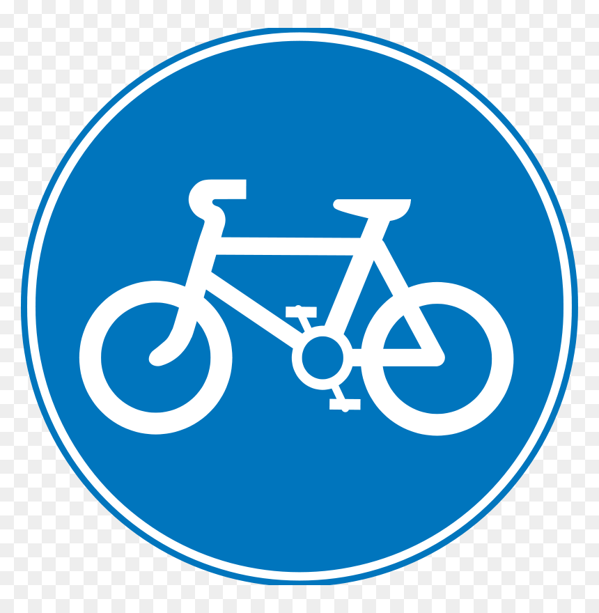 Blue,area,text - Blue Traffic Signs Singapore, HD Png Download - bicycle clipart png