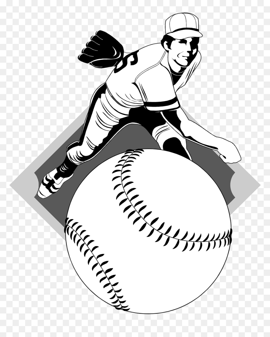 Free Stock Photo Illustration - Baseball Pitcher Clip Art, HD Png Download - baseball glove clipart png