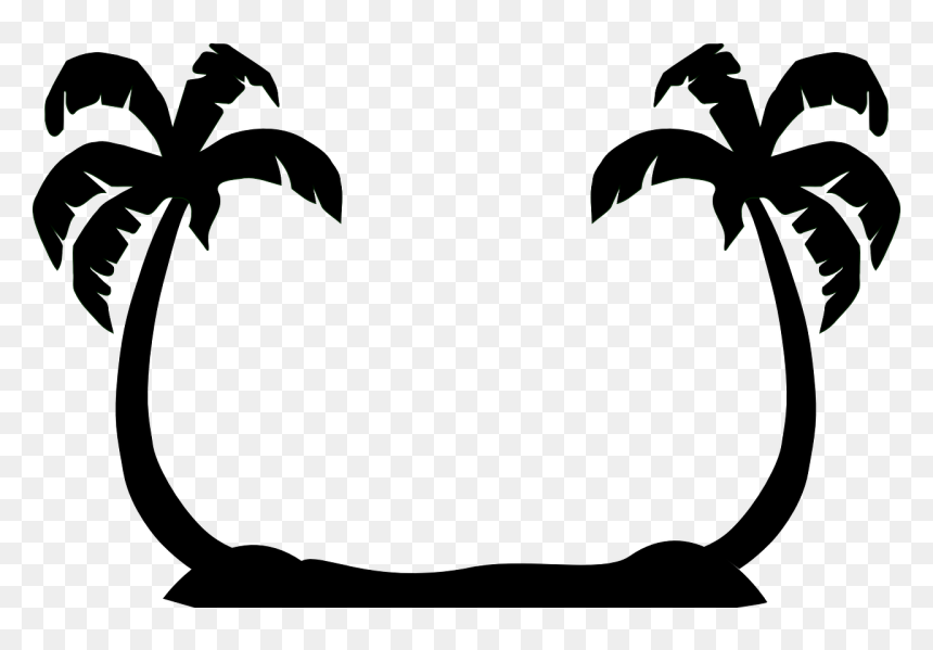 Palm Trees Facing Png Image - Palm Tree Clip Art, Transparent Png - trees clipart png