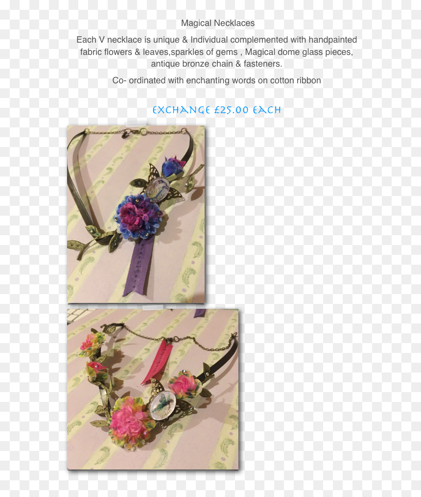 Magical Necklaces
each V Necklace Is Unique & Individual - Artificial Flower, HD Png Download - glass pieces png