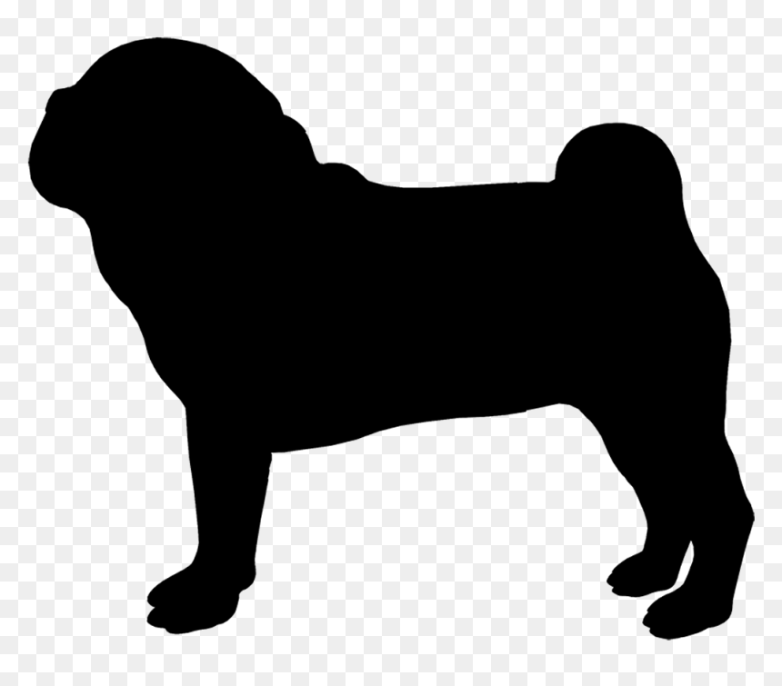 Dog Drawing At Getdrawings - Pug Clipart Black And White, HD Png Download - pugs png