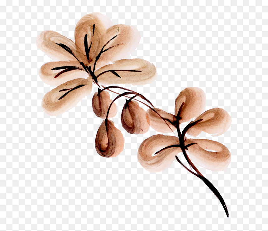 Brown Watercolor Leaf Png, Transparent Png - watercolor leaf png