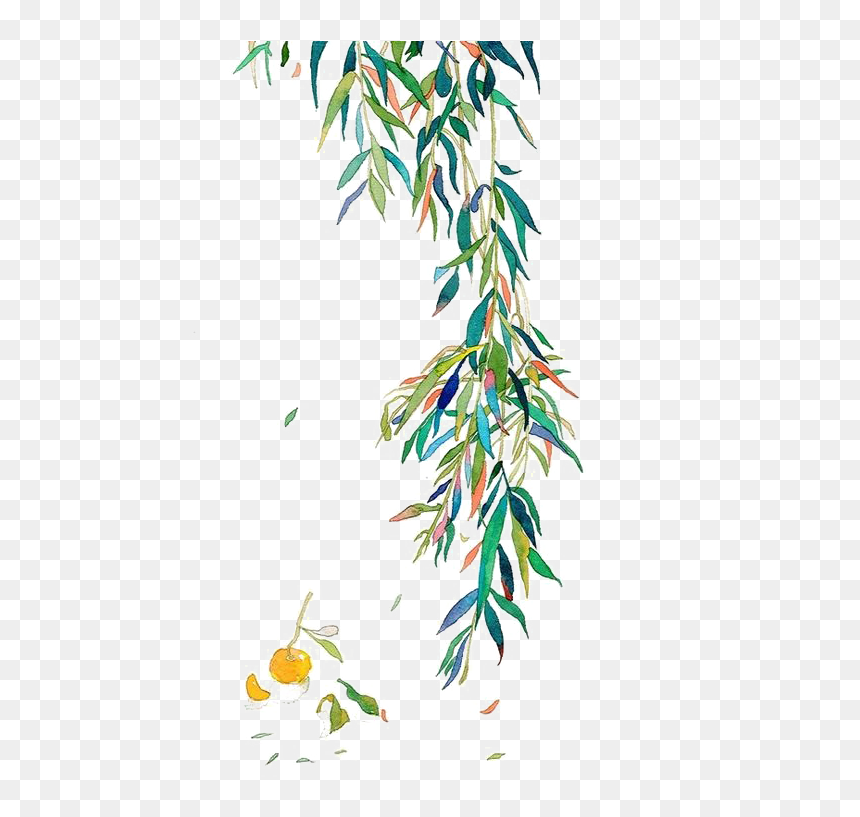 Green And Multicolored Leaf Illustration Watercolor - Transparent Watercolour Leaves, HD Png Download - watercolor leaf png