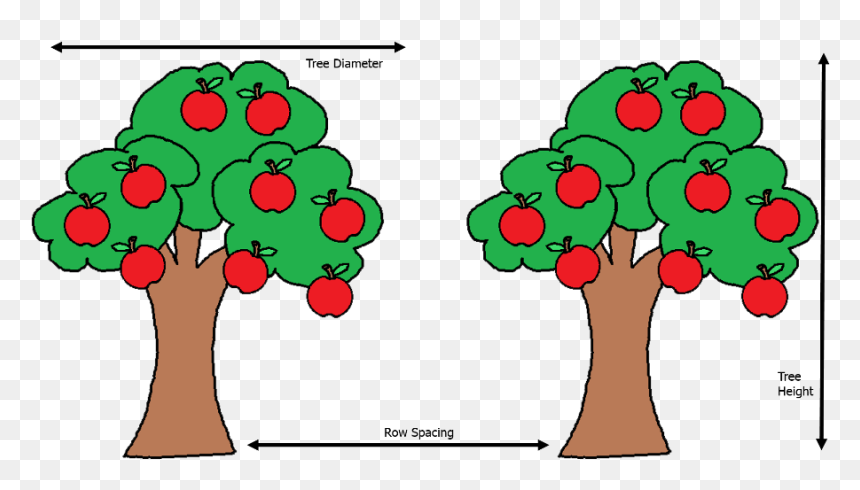 Uk Diseases Of Fruit - Apple Tree Clip Art Free, HD Png Download - row of trees png
