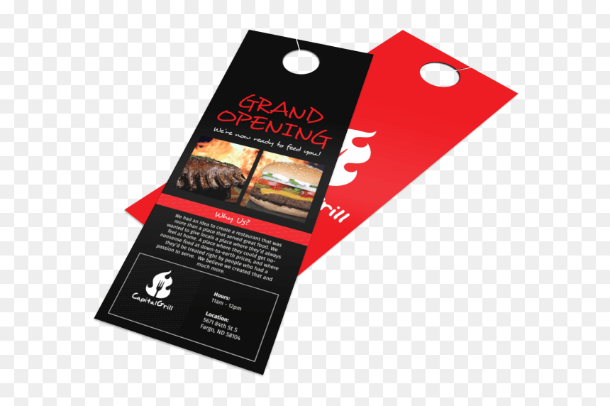 Capital Grill Grand Opening Door Hanger Template Preview - Door Hanger, HD Png Download - wanted poster template png