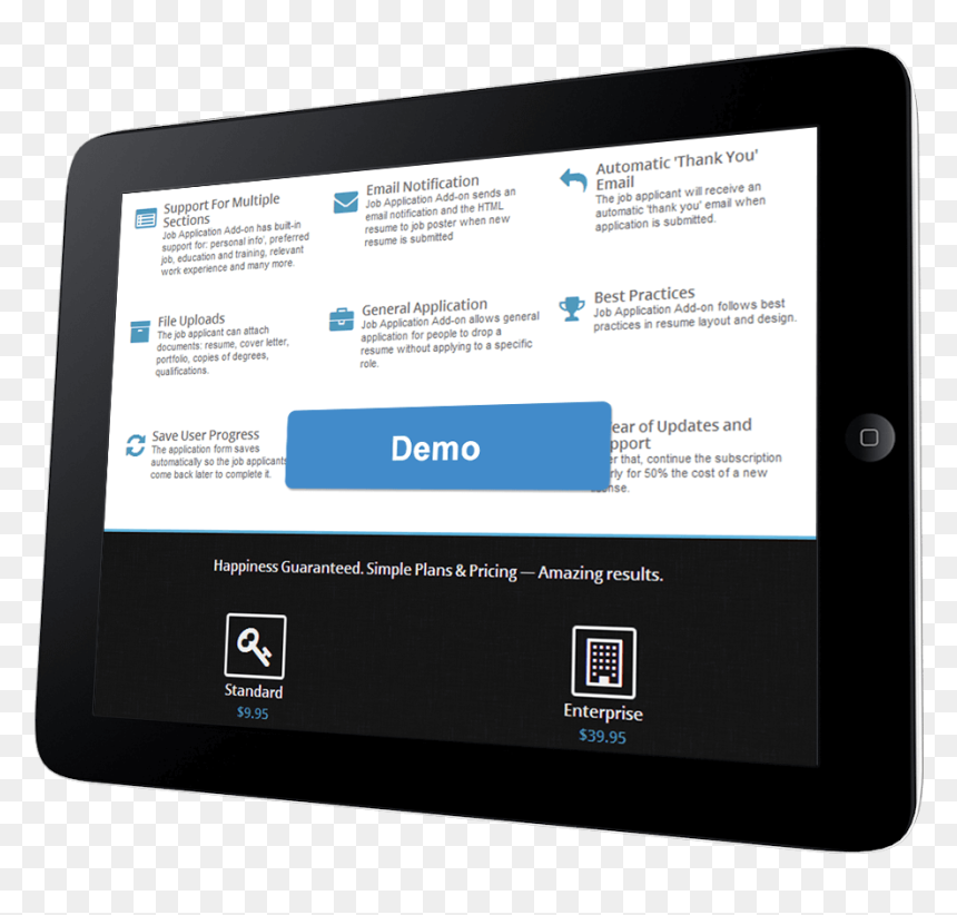 Job Application Add-on For Action Form Demo - Tablet Computer, HD Png Download - wanted poster template png