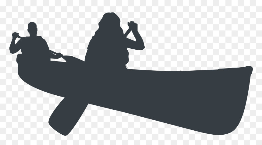 None - Canoe Silhouette, HD Png Download - trump silhouette png