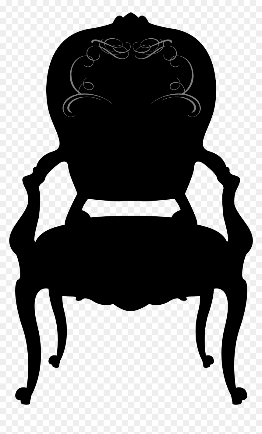 Victorian Chair Silhouette, HD Png Download - table silhouette png