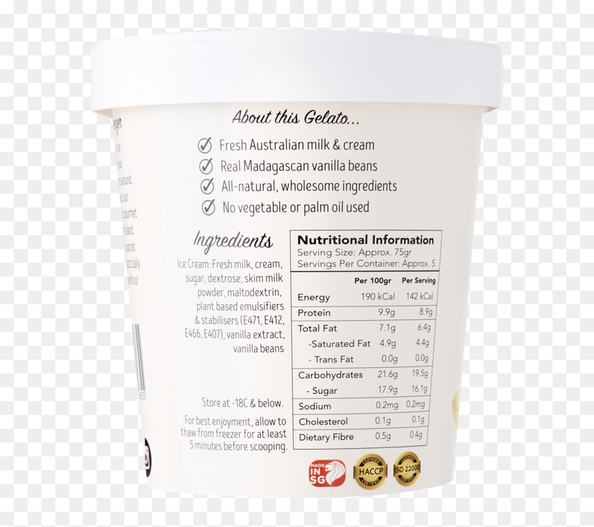 Vanilla Bean Gelato - Cup, HD Png Download - vanilla extract png